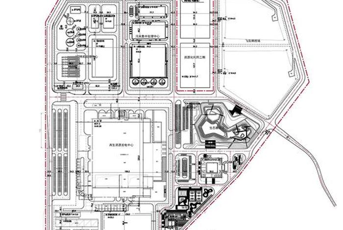 生活垃圾焚烧厂平面布置图cad，生活垃圾焚烧场
