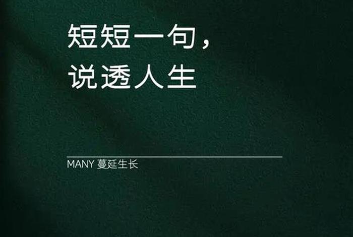 短短一句,说透人生；短短一句说透人生8字