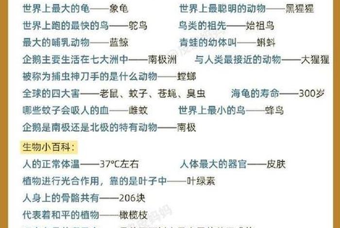 生活百科知识大全，生活百科知识大全 小学生