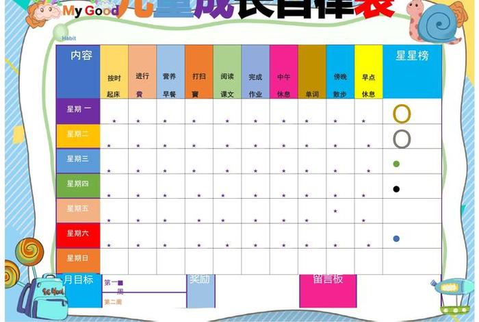 小学生自律生活规划表 - 小学生自律计划表excel表格 小学生自律生活规划表 - 小学生自律计划表excel表格