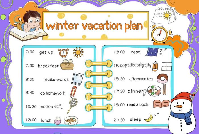 假期生活英文手抄报(假期生活英文手抄报寒假版) 假期生活英文手抄报(假期生活英文手抄报寒假版)