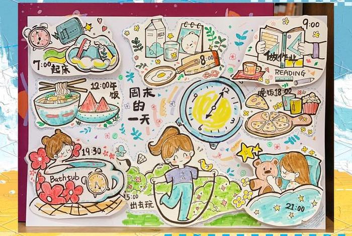 我的周末生活绘画；我的周末生活图片画大全