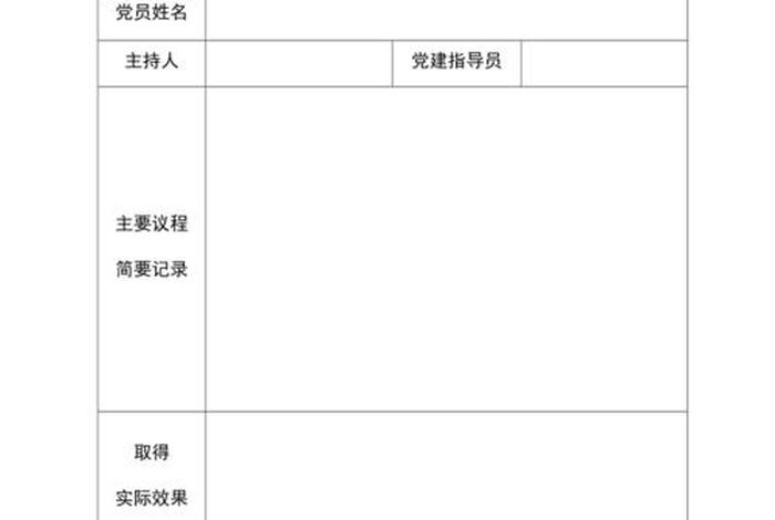 党员政治生活档案模板（党员政治表现记实档案）