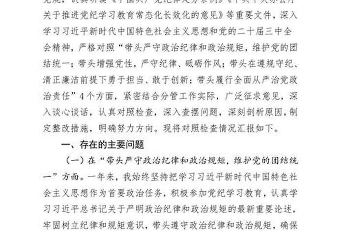 民主生活会个人检视剖析材料 - 四个带头方面存在的问题 民主生活会个人检视剖析材料 - 四个带头方面存在的问题