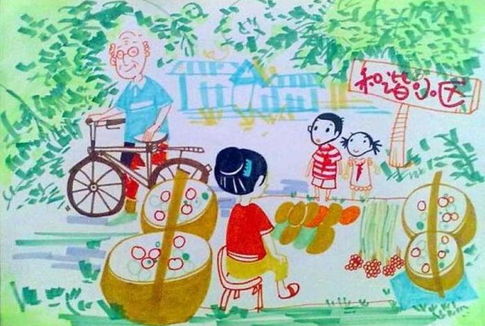 社区居民生活图片,社区生活简笔画漂亮又简单 社区居民生活图片,社区生活简笔画漂亮又简单