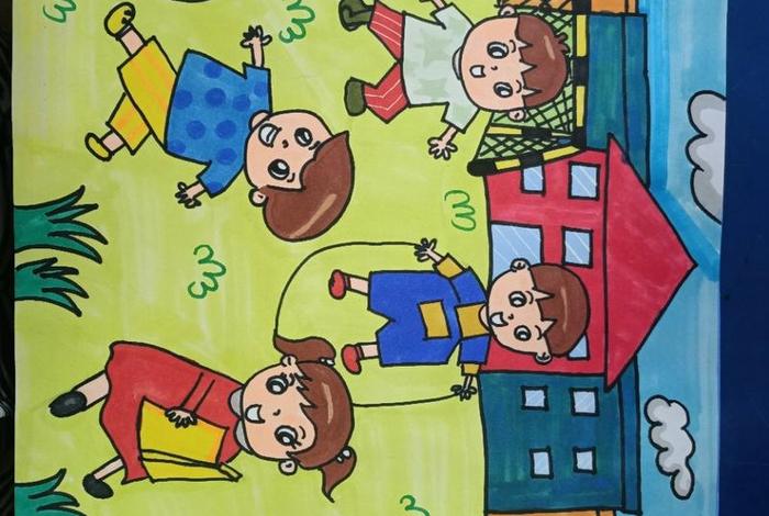 校园生活图片简笔画、校园生活图片素材