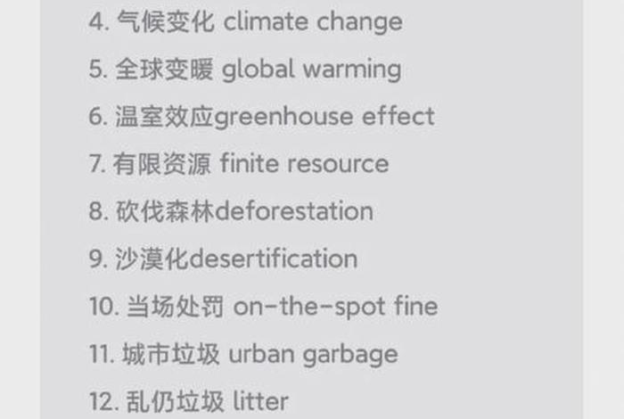 生活环境英语词组（生活环境英语词组大全）