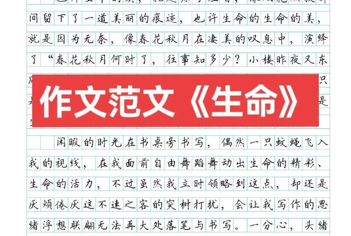 生活生命书为题的作文 - 生活生命书为题的作文800