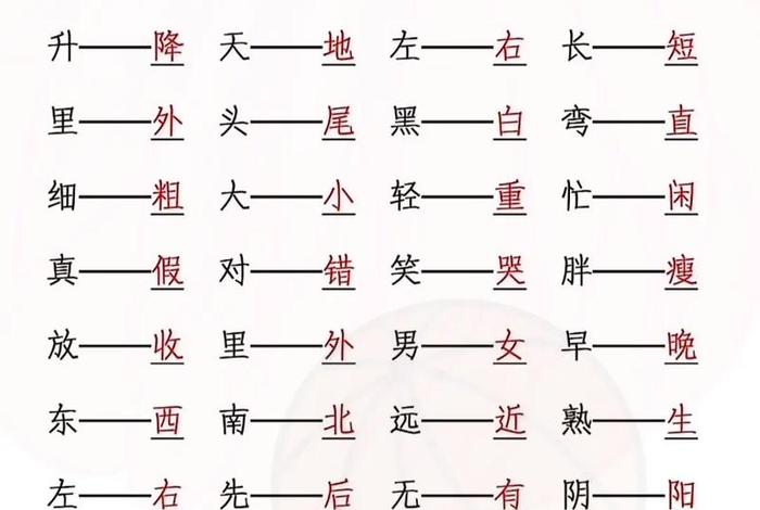 生活反义词20个 生活反义词20个字