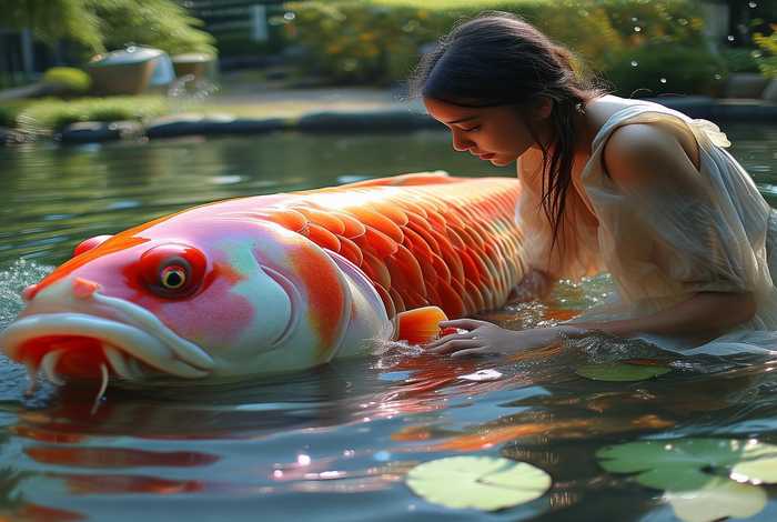 女子喂养500斤大鱼当宠物是什么鱼；女子喂养500斤大鱼当宠物是什么鱼啊