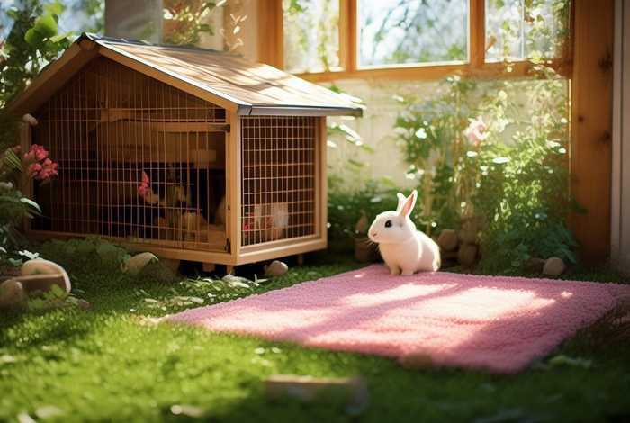 宠物兔兔窝；宠物兔窝的建造图片