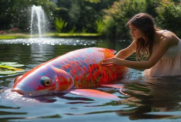 女子喂养500斤大鱼当宠物是什么鱼；女子喂养500斤大鱼当宠物是什么鱼啊