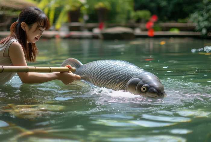 女子喂养500斤大鱼当宠物抖音号（女子养500斤大鱼当宠物抖音号）