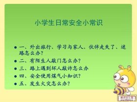 小学生安全教育小常识全部 - 小学生居家安全口诀