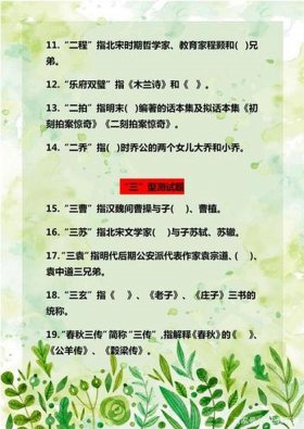 100个必背国学常识小学生；国学常识有哪些