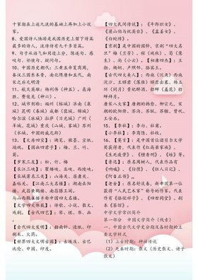 小学文学常识大全必背篇目，六年级文学常识
