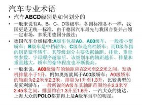 汽车基本知识常识 汽车术语的意思