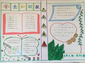 安全方面的知识手抄报 关于安全的手抄报图片