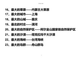 中国之最地理常识大全 地理常识世界之最大全