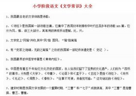 小学语文必背文学常识书籍，《小学语文知识大全》