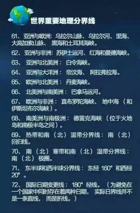 地理科普小知识内容，有趣地理的科普小知识