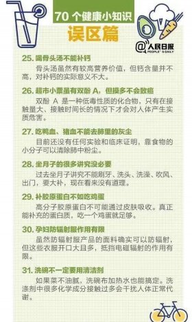 100条实用小知识图片、健康小知识图片