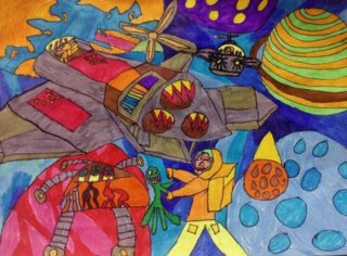 航天知识简单；航空航天绘画