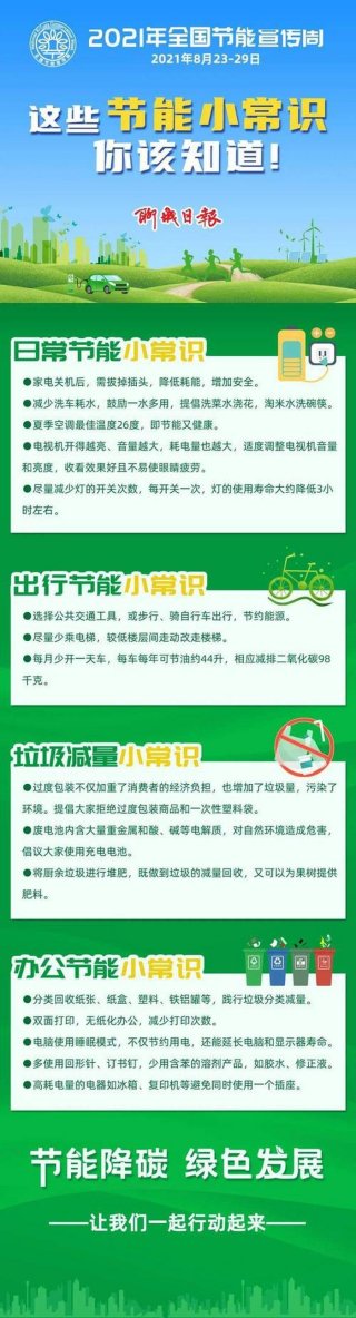 保护自然的知识20个小常识；节能小常识7条