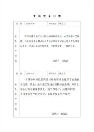 网络安全教育知识内容范例 - 施工安全日志范例