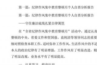 作风教育、作风教育整顿个人剖析材料