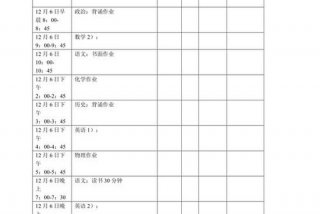 周末学习计划表 - 小学生每日计划安排表图片