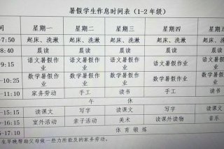 二年级学习计划表（小学一年级计划表）