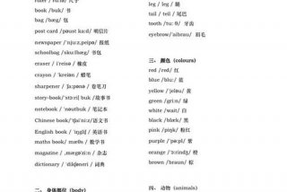 小学英语学习单词，小学英语单词讲解