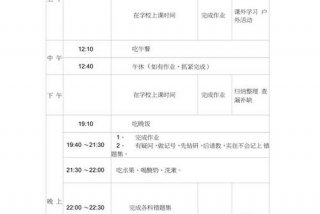 初二学习计划表一至周五作息表 - 初二学霸的周末作息计划表