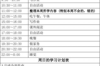 新手学生学习计划表 - 初学计划