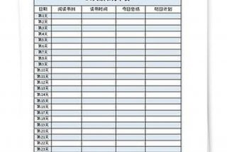 读书打卡记录表（读书打卡记录表格）