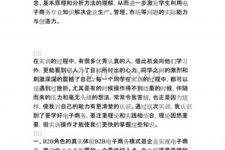 电子商务学习报告 电子商务报告心得