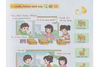 四年级英语学校折叠书，打开四年级的英语书