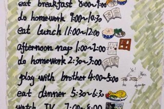 小学生每日英语计划安排表；小学生英语一天作息时间表