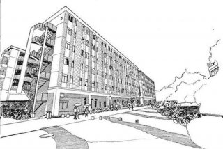 素描学校场景 素描场景画简单初学者