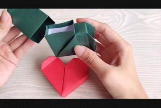 学习折纸爱心盒子，手工折纸爱心盒子怎么折