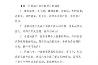 写给进步学生的话语（对进步学生的寄语）