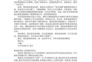 小学生写的保证书 - 小学生写的保证书200字