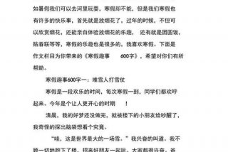 假期周记600字初中（假期周记600字初中寒假）