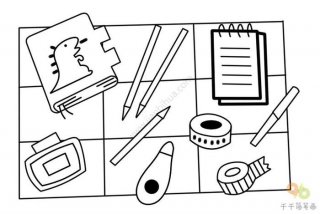 学习文具 简笔画；文具的简易画