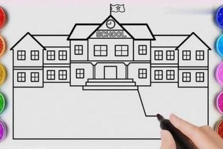 绘画学校图片简单、绘画学校简笔画图片