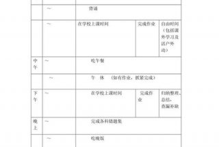 学习计划表初中安排表；初中学计划表格