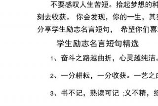 激励学生学习的名言 学生人生格言