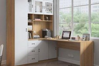 学习桌书柜一体、书桌书柜一体式