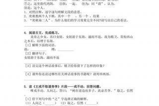 文言文阅读（文言文阅读理解）